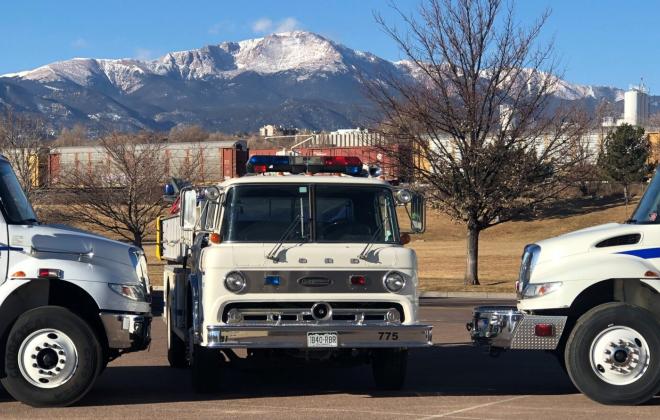 three hazardous materials response vehicles