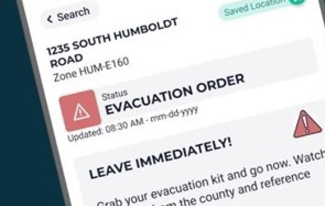 screenshot of evacuation order on phone